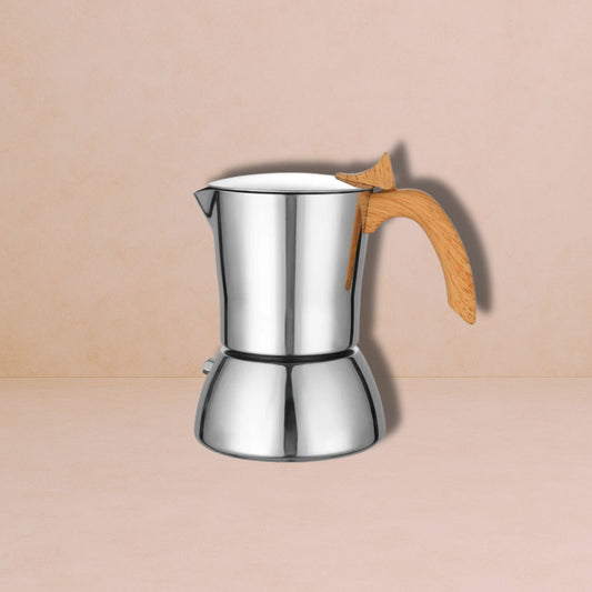 Cafetière italienne moka induction poigné bois