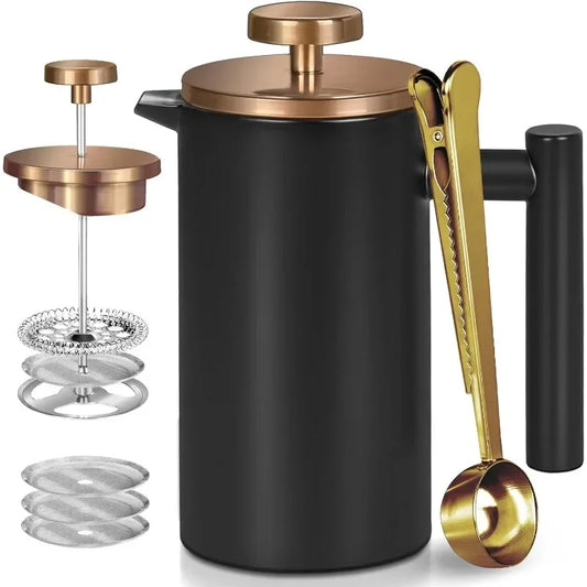 Cafetière à piston double filtre