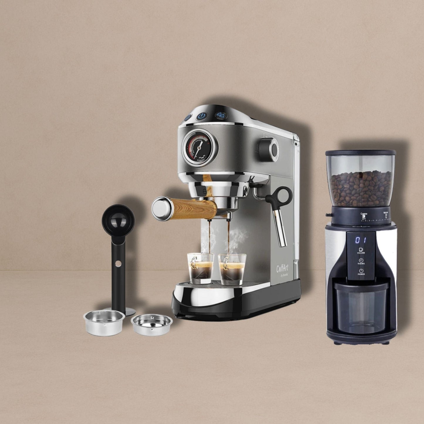 Cafetière professionnelle italienne avec broyeur numérique