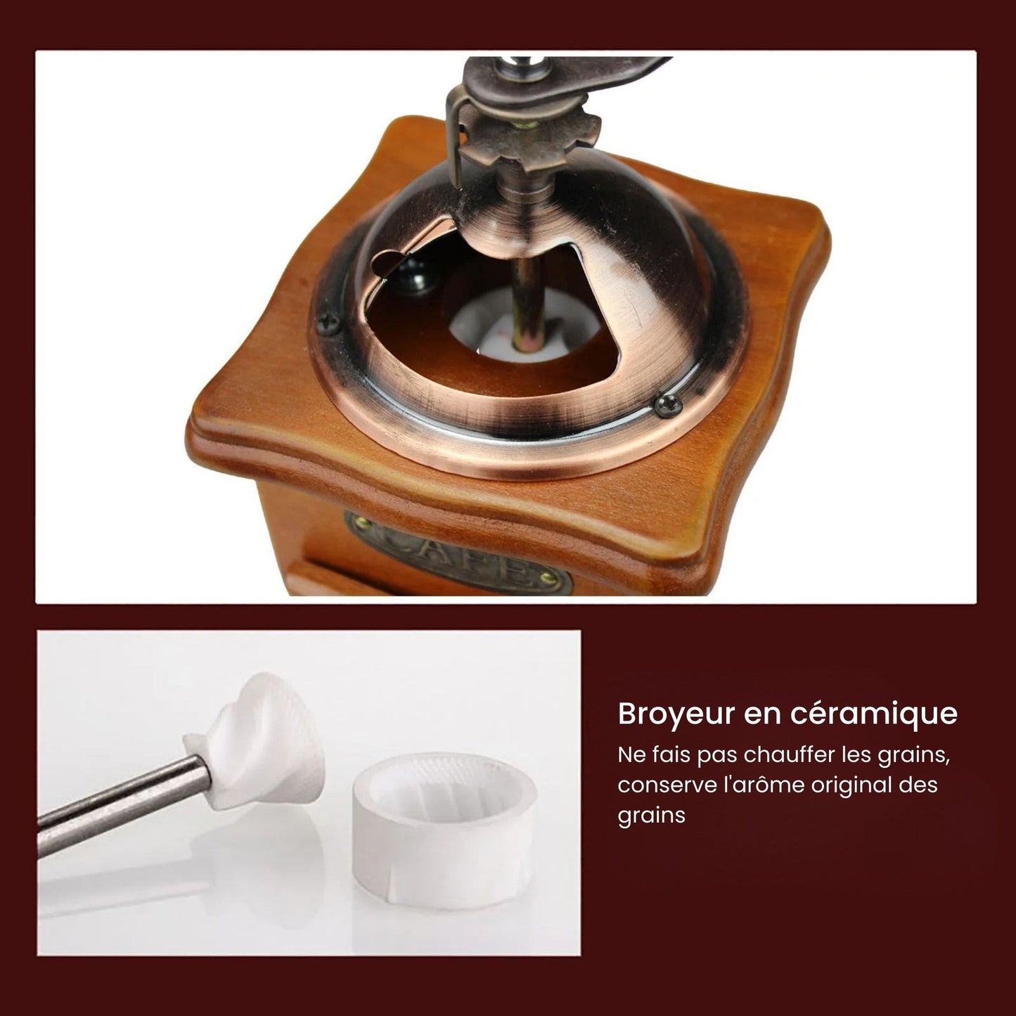 Moulin à café manuel bois caractéristiques techniques