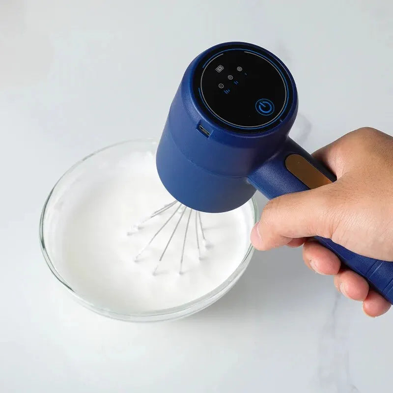 Mousseur à lait électrique pas cher bleu